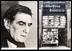 Portrait-Fotografie und 4 Fotografien des Schaufensters "Hoepli Milano".. Broch, Hermann (1886-1951):