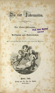 Die vier Jahreszeiten. Vier Kinder-Gesangsfeste. Mit zweistimmigen Volks- und anderen Weisen.