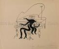 Orchestre romand mit Piano solo. Tuschzeichnung.. Fischer, Hans (1909–1958):
