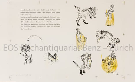 Der gestiefelte Kater. Farb. Lithographie.. Fischer, Hans (1909–1958):