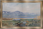 Zürichsee mit Etzel im Hintergrund.. Burkhard, Heinrich Ernst; (1887 – 1970)