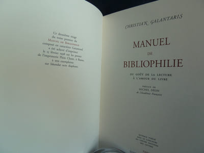 MANUEL DE BIBLIOPHILIE Tomes I & II