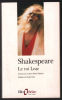 La Tragédie du roi Lear. Shakespeare William  Venet Gisèle  Déprats Jean-Michel