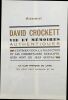David Crockett : vie et mémoires authentiques. Queval Jean