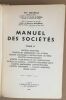 Manuel des Sociétés (édition en 3 tomes de 1956. Moliérac Jean