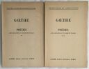 Poésies : des origines au voyage en Italie (livre bilingue en Français et Allemand édition en 2 tomes). Goethe