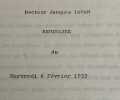 Séminaire du mercredi 6 Fevrier 1957 / 3 tomes Reproduction ronéotée du tapuscrit édité d'après sténographie. Lacan Jacques