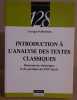 Introduction à l'analyse des textes classiques : Eléments de rhétorique et de poétique du XVIIe siècle. Georges Forestier