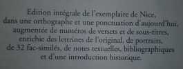 Le nouveau testament édition intégrale de l'exemplaire de Nice. Lefèvre D'Etaples Jacques