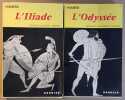 Homère - L'Iliade et l'Odyssée (2 volumes). Laserre Eugène & Dufour Médéric & Raisons Jeanne