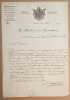 Lettre du maire de la ville de Pertuis à monsieur De Barret chef de la cohorte d'Apt Département de Vaucluse. 