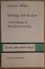 Ideology and analysis - A rehabilitation of metaphysical ontology. Hinners richard C