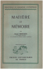 Matière et mémoire. Bergson Henri