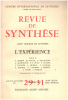 Revue de synthèse n° 29-31 / l'experience. Beer Henri