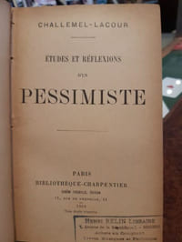 Etudes et réflexions d'un pessimiste
