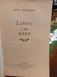 Lettres à ma mère