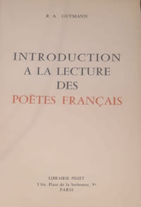 Introduction à la lecture des poètes français