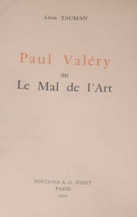 Paul Valery ou le Mal de l'Art