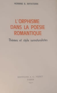 L'orphisme dans la poésie romantique
