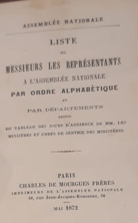 Liste de messieurs les représentants à l'assemblée nationale par ordre alphabétique et par départements
