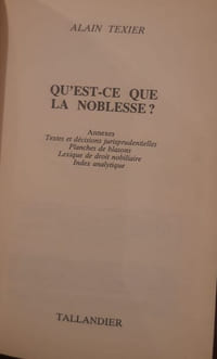 Qu'est ce que la noblesse ?