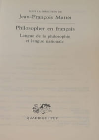 Philosopher en français