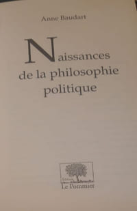 Naissances de la philosophie politique
