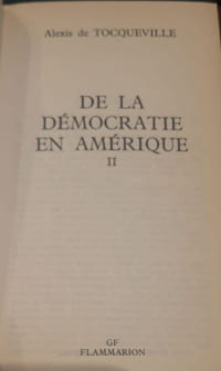 De la démocratie en Amérique Tome 2
