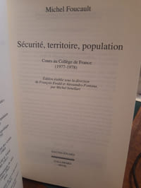 Sécurité, territoire, population
