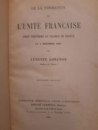 De la formation de l'unité française