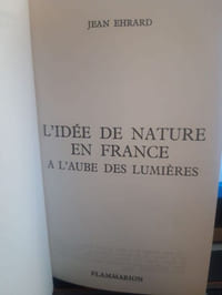 L'idée de nature en France à l'aube des Lumières