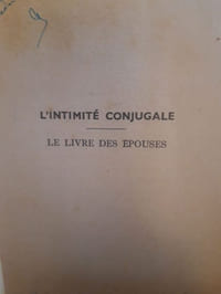 L'intimité conjugale, le livre des épouses