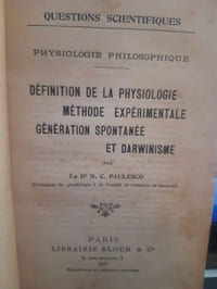 Définition de la physiologie Méthode epérimentale Génération spontanée et Darwinisme