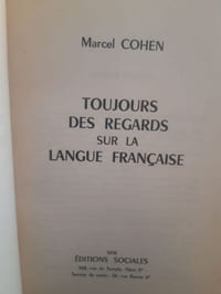 Toujours des regards sur la langue française
