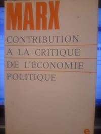 Contribution à la critique de l'économie politique