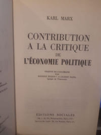 Contribution à la critique de l'économie politique