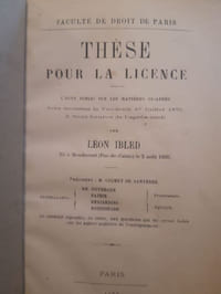 Thèse pour la licence