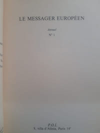 Le message européen 1. Heidegger, Fellini, L'Europe problématique