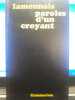 Paroles d'un croyant. Lamennais.