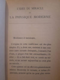L'idée de miracle et la physique moderne