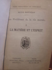 Les problèmes de la vie moraleT1: La matière et l'espritT2: L'homme et l'animal