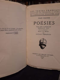 IntégraleT1: Les plaideurs, Britannicus, BéréniceT2: PoesiesT3 : Bajazet, Mithridate, IphigénieT4; La Thébaïde, Alexandre, AndromaqueT5: Lettres à l'auteur des Imaginaires Abrégé de l'histoire de Port-Royal