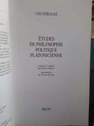 Etudes de philosophie politique platonicienne par Strauss, Leo. - Image 2