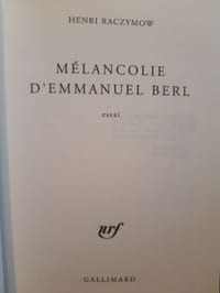 Mélancolie d'Emmanuel Berl