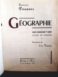 Géographie. Cours élémentaire 1ere année