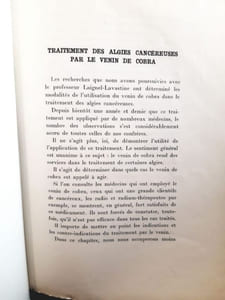 Le venin de cobra. Son action physiologique, ses indications thérapeutiques.