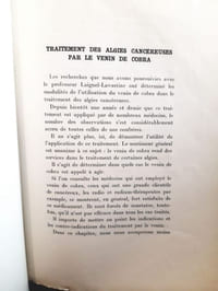 Le venin de cobra. Son action physiologique, ses indications thérapeutiques.
