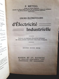 Cours élémentaire d'électricité industrielle