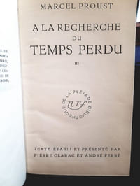 A la recherche du temps perdu tome III