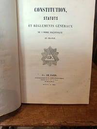 Constitution, statuts et règlements généraux de l'ordre maçonnique en France